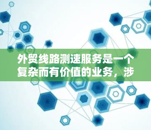 外贸线路测速服务是一个复杂而有价值的业务，涉及技术、管理、法律和经济等多个方面。以下是对外贸线路测速服务的全面分析和总结